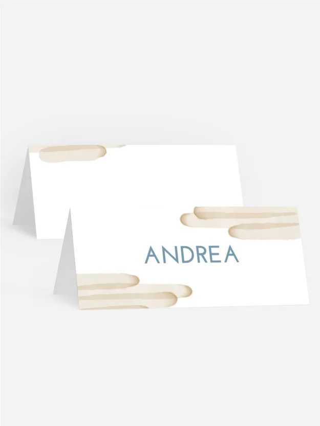 Tischkarte Geburtstag  Aquarellflecken