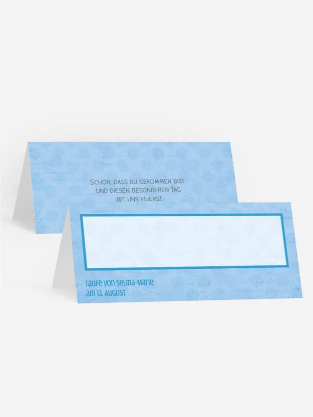 Tischkarte Taufe Bubblehearts Tischkarte Taufe Bubblehearts