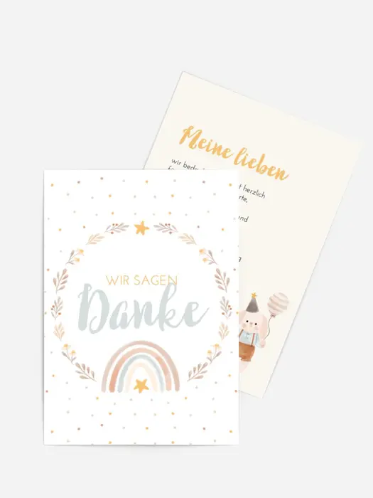 Dankeskarte Taufe Hasenbälle