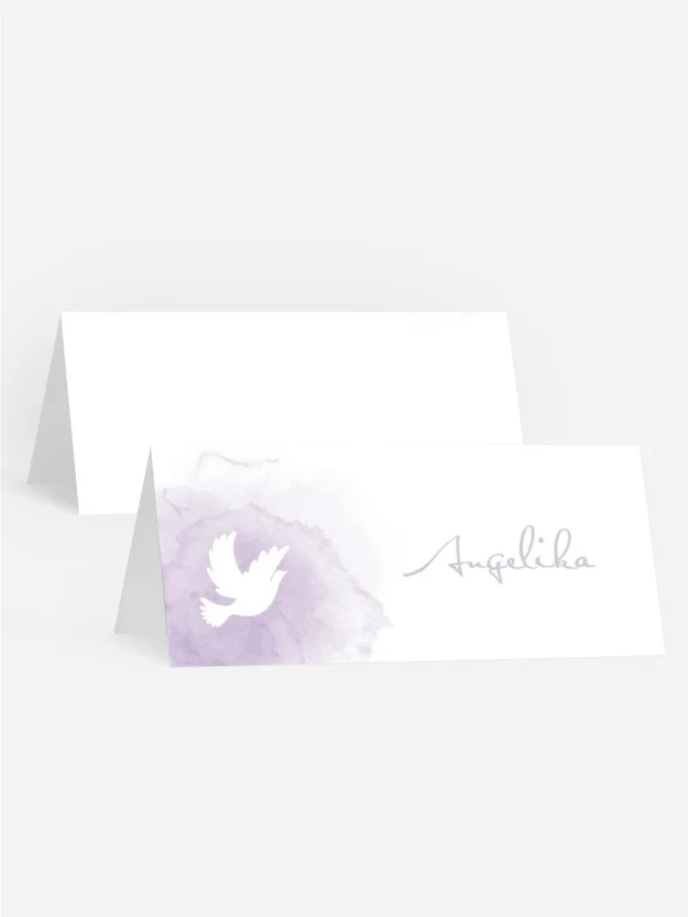 Tischkarte Firmung Friedenstaube