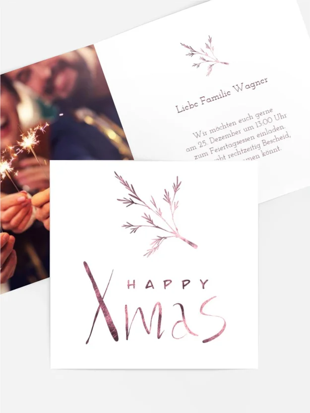 Foto Weihnachtseinladung Happy Xmas