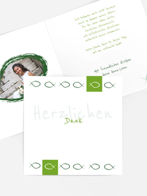 Dankeskarte Kommunion Fische