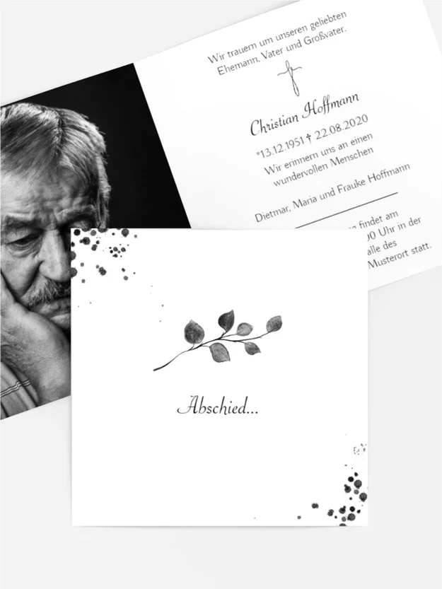 Trauerkarte Leise & Unerwartet Trauerkarte Leise & Unerwartet