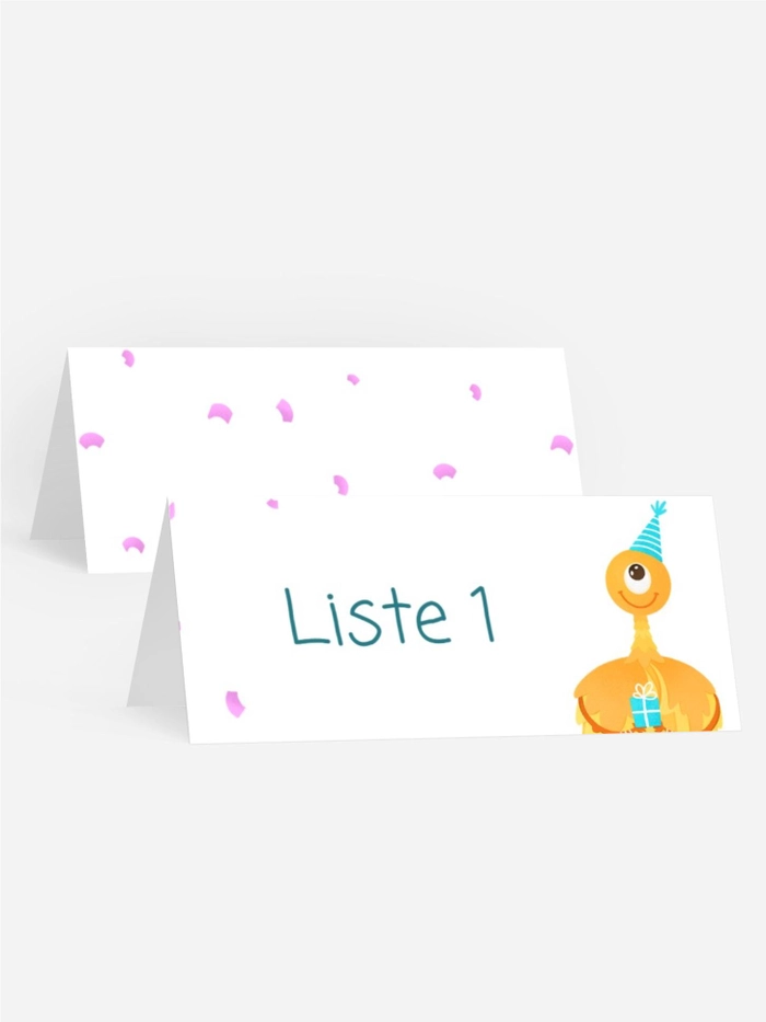 Tischkarte Geburtstag Monster AG