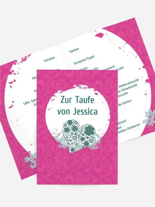 Menükarte Taufe Kreise