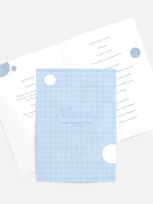 Menükarte wedding harmony