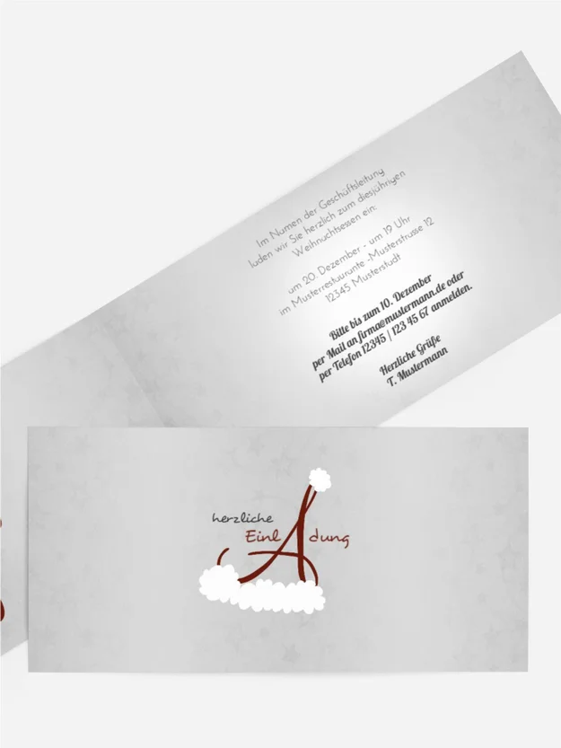 Weihnachts Einladungskarte geschäftlich Weihnachtsmütze