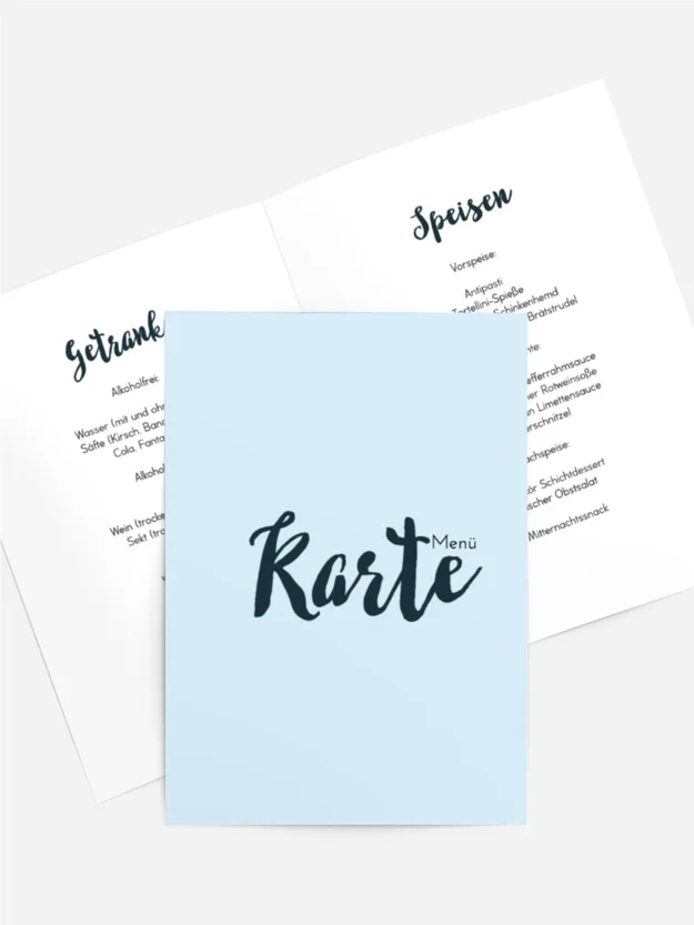 Menükarte Taufe Kleiner Engel