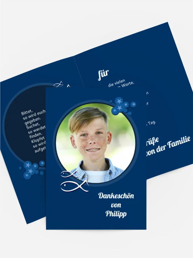 Dankeskarte Kommunion Star