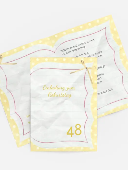 Einladungskarte zum Geburtstag Gedichtebuch