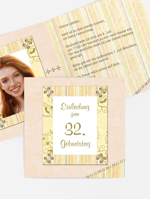 Geburtstagseinladungskarte Nostalgie Foto