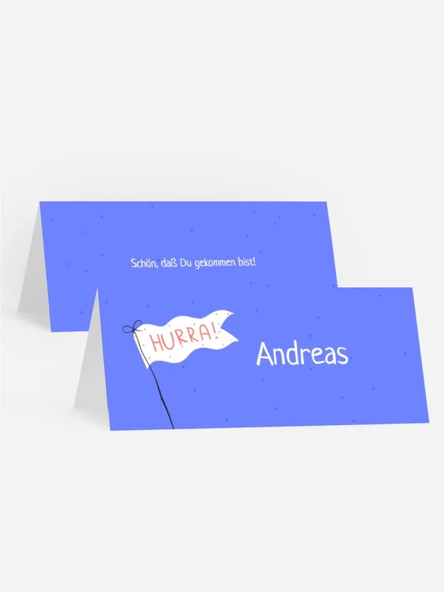 Tischkarte Geburtstag Fahnen