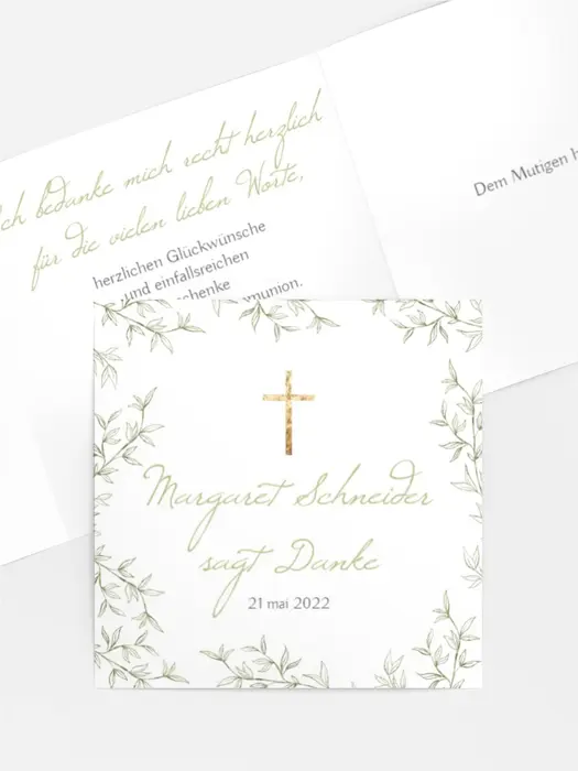 Dankeskarte Kommunion Freiheit des Kreuzes