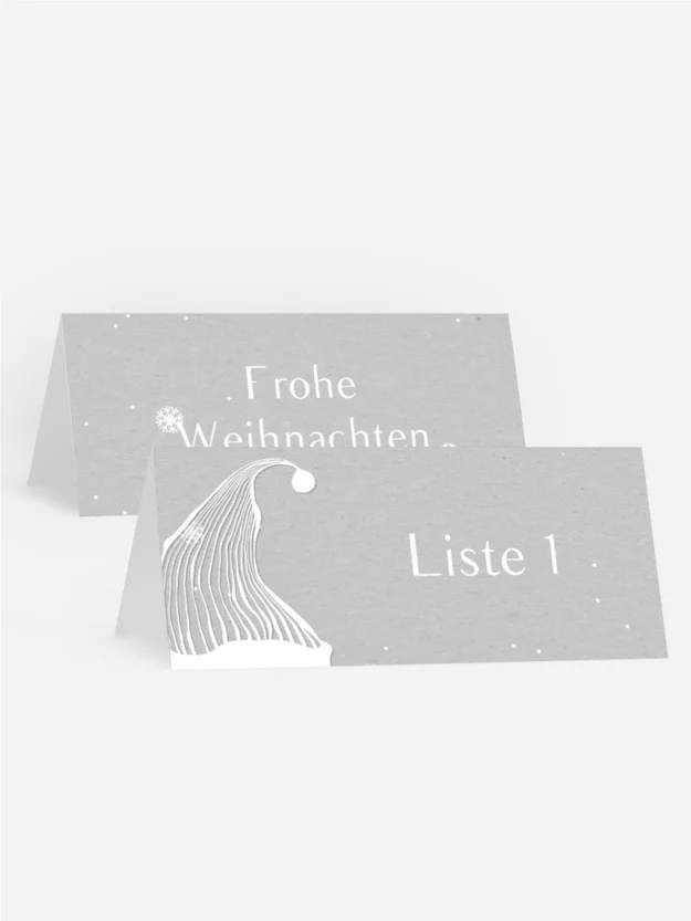 Weihnachtstischkarte Zipfelmütze