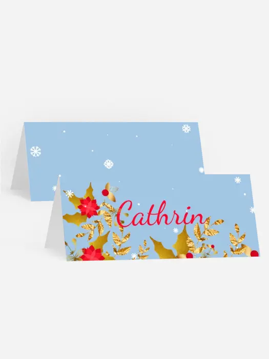 Tischkarte Weihnachten Weihnachtsblumen