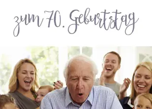 Einladungskarten 70. Geburtstag mit Kalligraphie-Schrift, Geburtstagskarte gestalten