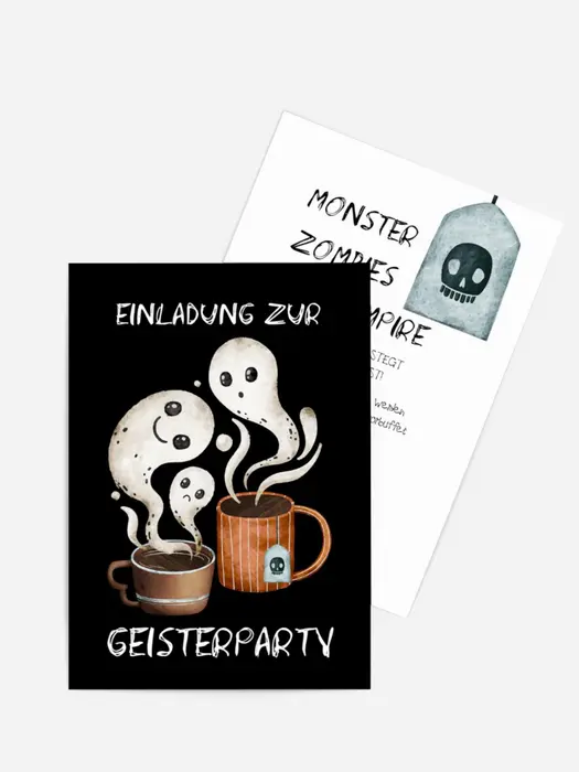 Halloween Einladung Geistertasse Halloween Einladung Geistertasse