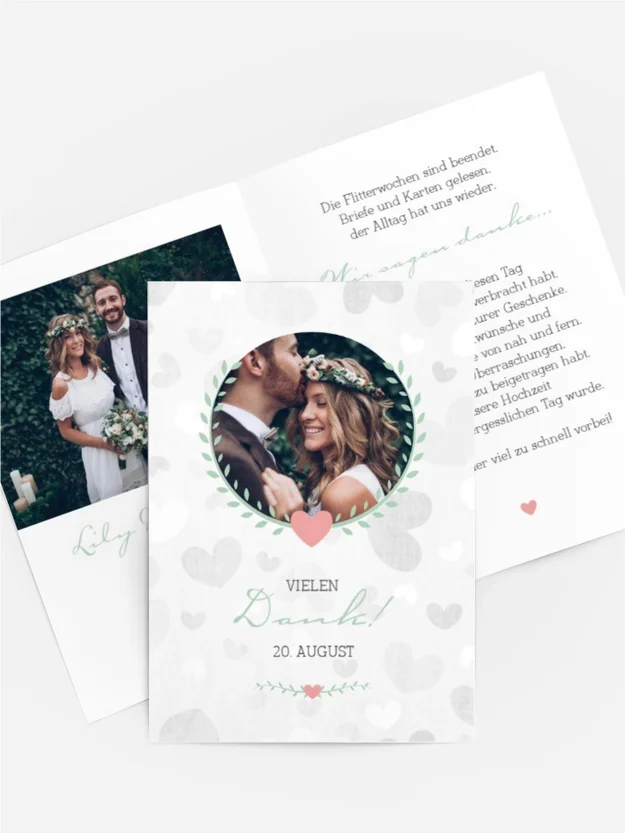 Dankeskarte Hochzeit "Zarte Ranke"