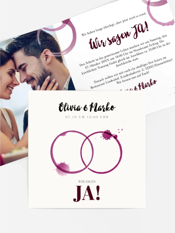 Hochzeitseinladung Zwei Kreise Hochzeitseinladung Zwei Kreise
