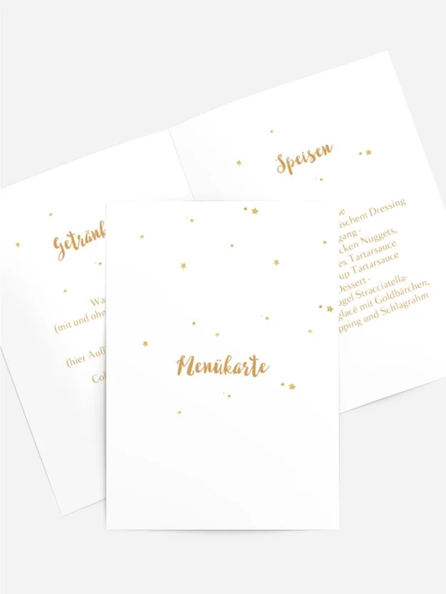 Menükarte Geburtstag Goldener Schriftzug