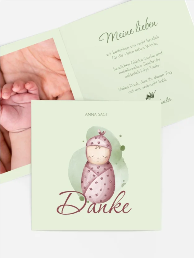 Dankeskarte Taufe Taufe eines Mädchens