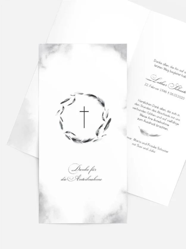 Trauerdanksagung Unendliche Liebe Trauerdanksagung Unendliche Liebe