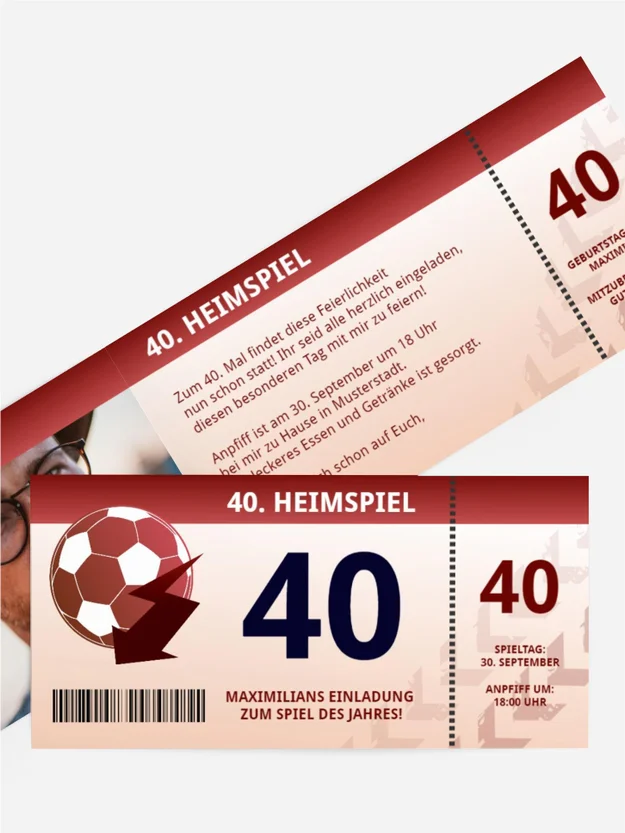 Geburtstagseinladung Heimspiel 40 Foto Geburtstagseinladung Heimspiel 40 Foto