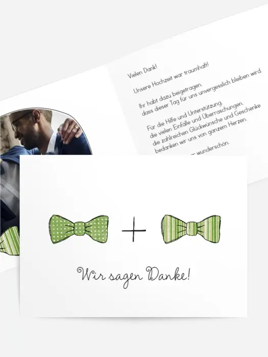 Dankeskarte Hochzeit "Fliegen"