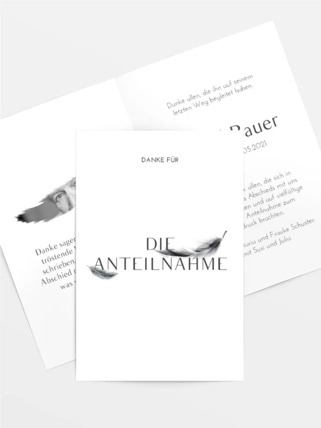 Trauerdanksagung Fallende Federn Trauerdanksagung Fallende Federn