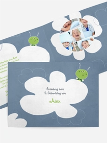 Kindergeburtstagseinladung "Alien mit Foto"