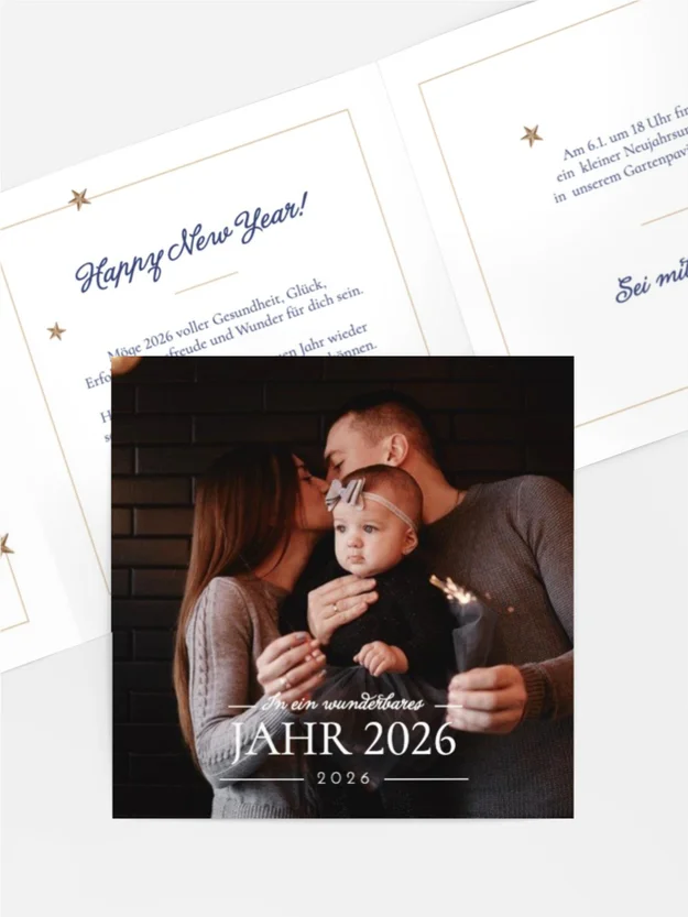 Neujahrskarte  Im Familienkreis