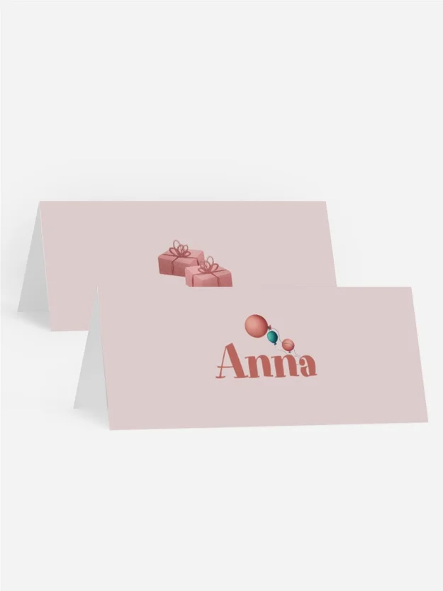 Tischkarte Geburtstag  Urlaubsbälle