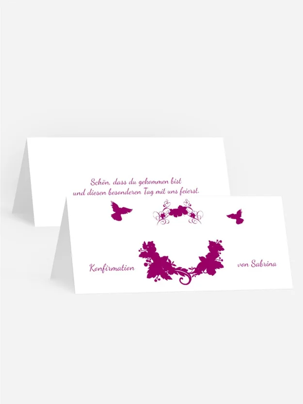 Tischkarte Konfirmation Vogel Tischkarte Konfirmation Vogel