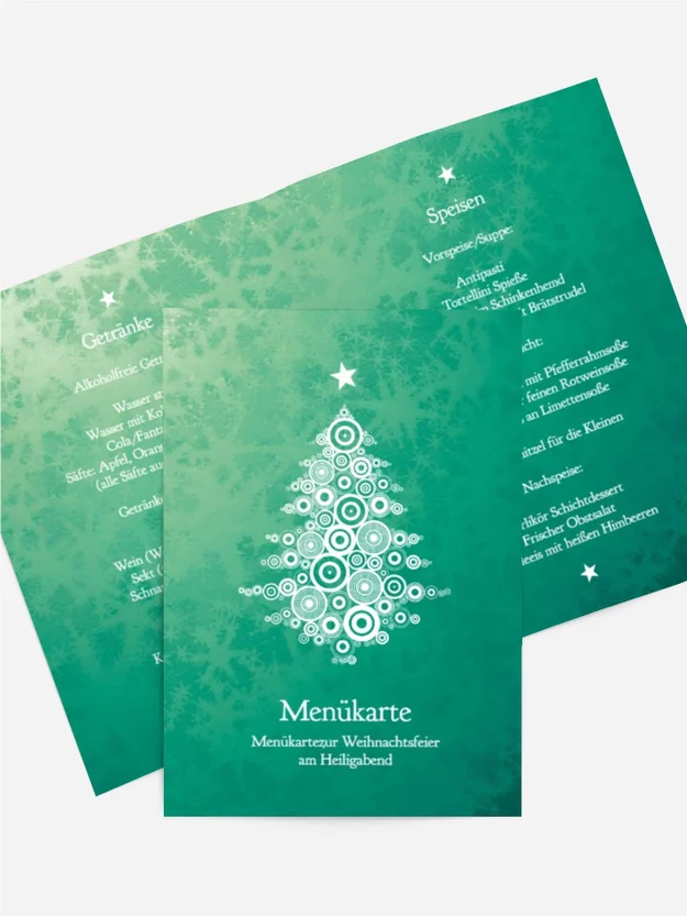 Weihnachtsmenükarte Eis