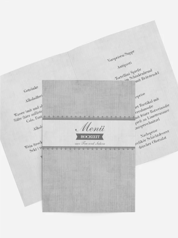 Menükarte Vintage Spitzenbordüre Menükarte Vintage Spitzenbordüre