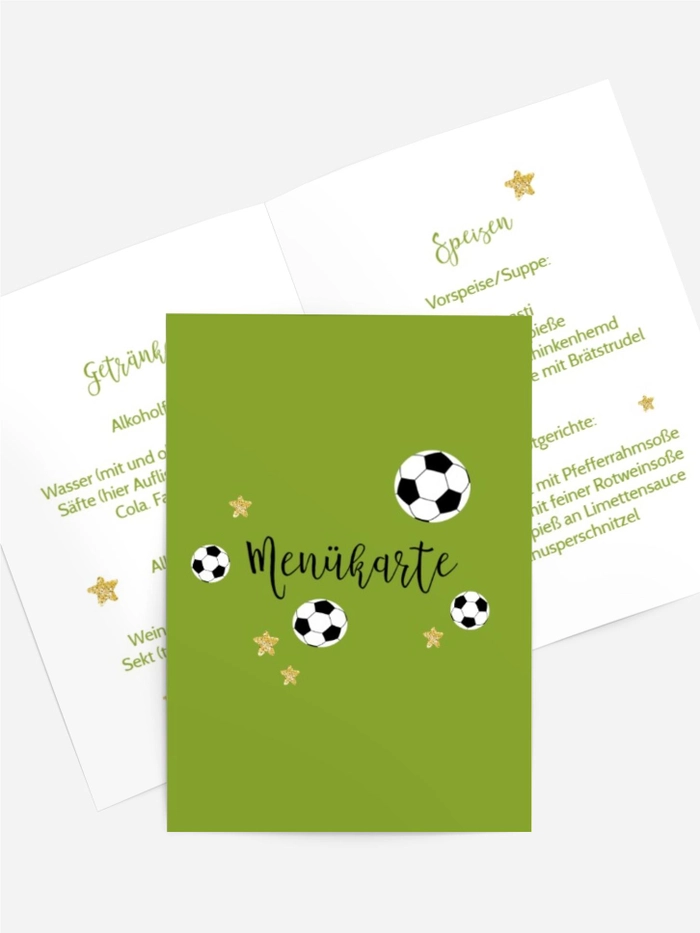 Menükarte Geburtstag Fußballtraum Menükarte Geburtstag Fußballtraum
