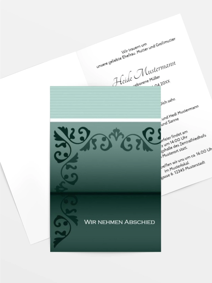 Trauerkarte Briefpapier hoch Trauerkarte Briefpapier hoch