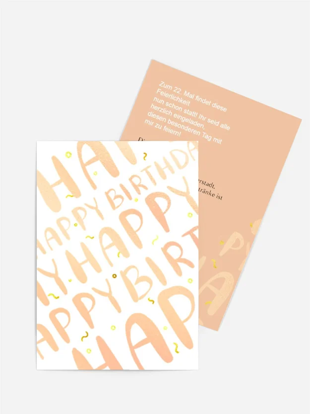 Geburtstagseinladung Rauschgold