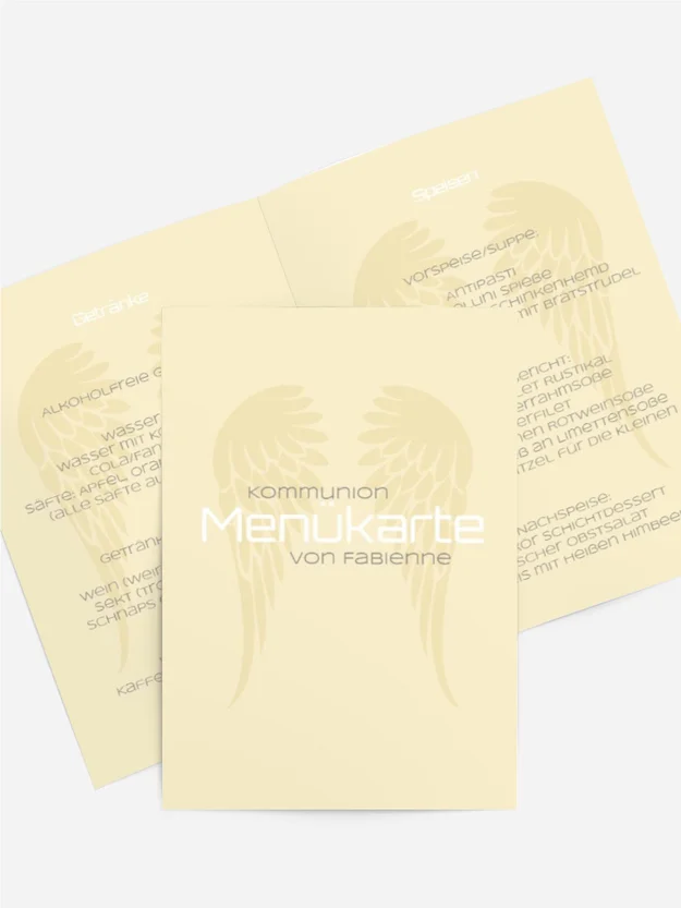 Menükarte Kommunion Schutzengel