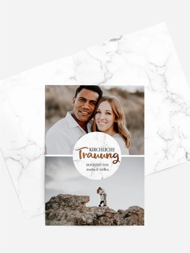 Kirchenheft Umschlag zur Hochzeit Marmor
