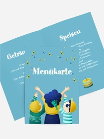 Menükarte Geburtstag Feiertagskonfetti