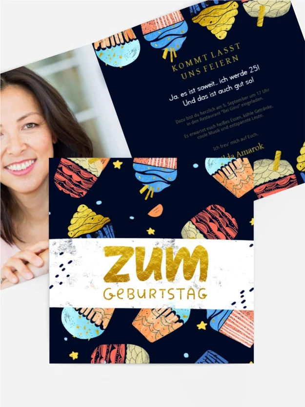 Geburtstagseinladung  Cupcake