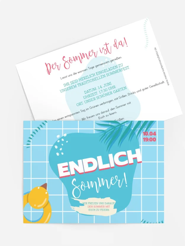 Sommerfest Einladung Poolparty Sommerfest Einladung Poolparty