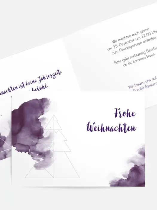 Einladung Weihnachten Linienbaum