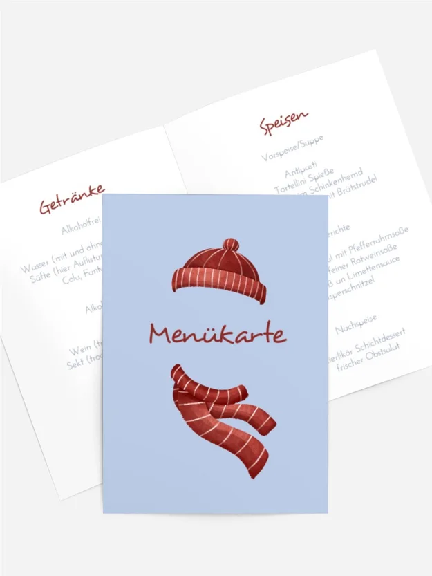 Menükarte Weihnachten Fröhlicher Schneemann