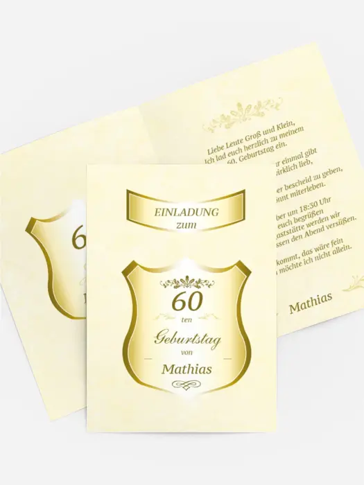 Geburtstagseinladung 60 label