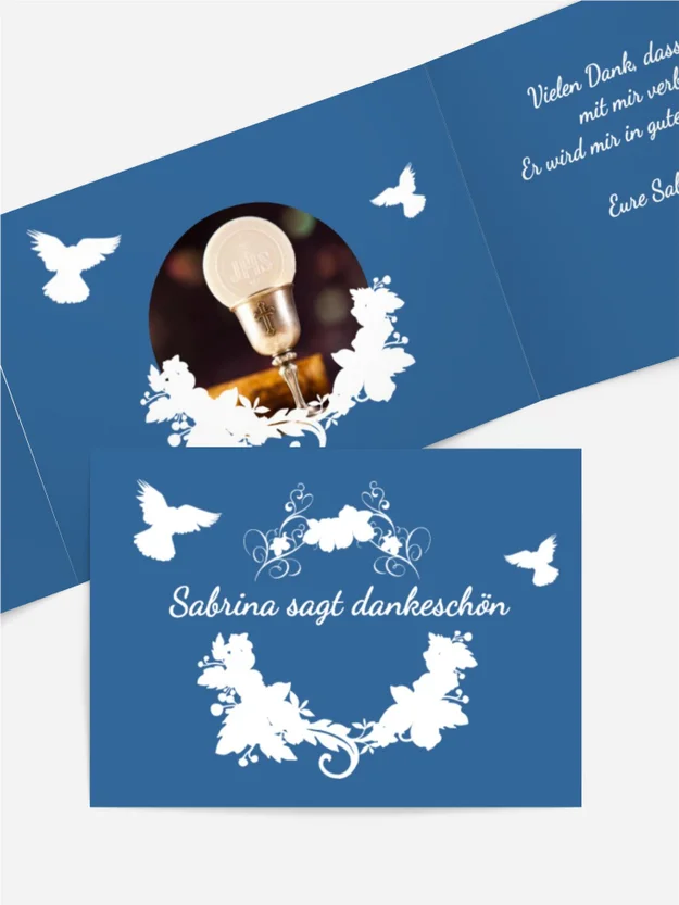 Dankeskarte Konfirmation Vogel