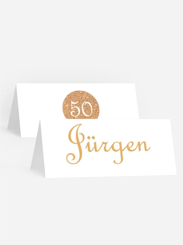 Tischkarte Geburtstag Glitzerkugel