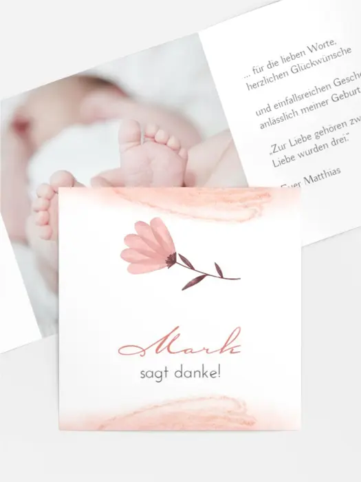 Baby Dankeskarte Weiche Hände