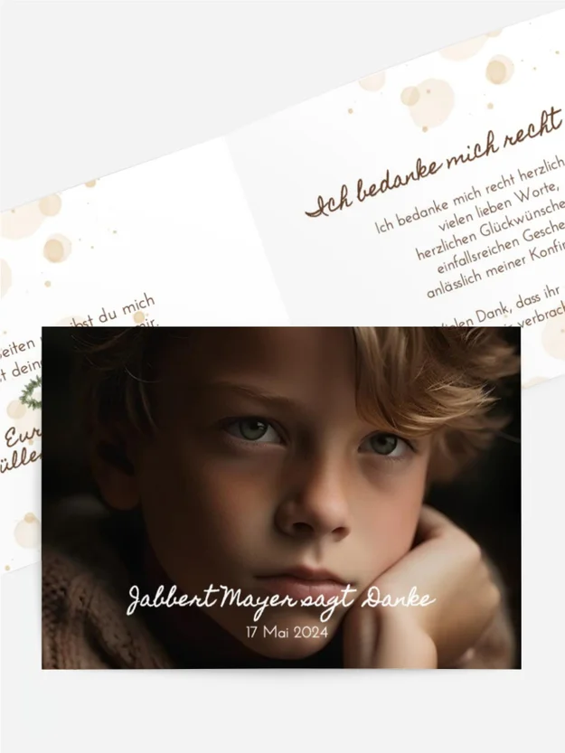 Dankeskarte Konfirmation In den Strahlen Dankeskarte Konfirmation In den Strahlen